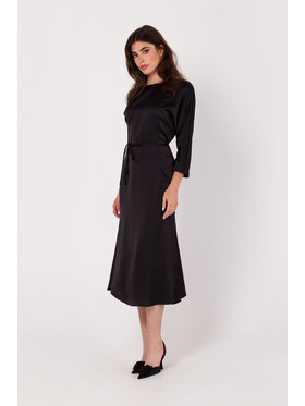 Makover Makover Sukienka codzienna K177 Czarny Modern Fit