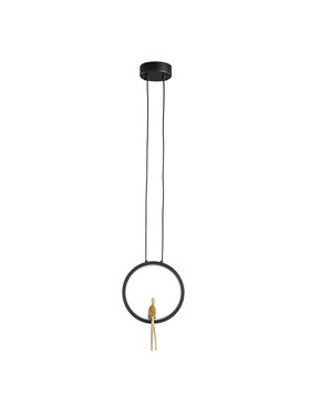 MIAhome MIAhome Lampa wisząca AMICI led czarno złota 27 cm Czarny