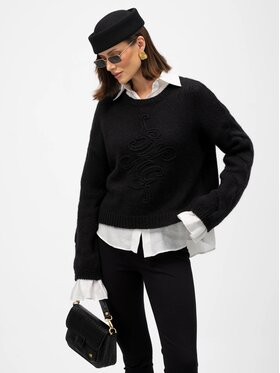 MANDRAGORA MANDRAGORA Sweter Vero Czarny Slim Fit