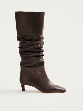 ALOHAS ALOHAS Kozaki Kalila Brown Leather Boots Brązowy