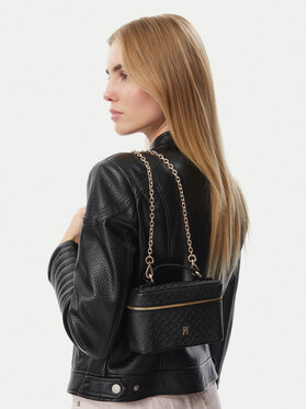 Tommy Hilfiger Tommy Hilfiger Torebka Th Icon Chain Vanity Bag Mono AW0AW19021 Czarny