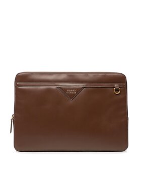 Tommy Hilfiger Tommy Hilfiger Etui na laptopa Premium Leather Portfolio AM0AM11084 Brązowy
