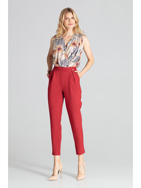 FIGL FIGLFIGL Pantaloni da donna M676 Bordeaux Regular Fit