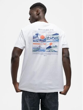 MyStars MyStars T-Shirt Koszulka Z Krótkim Rękawem Męska Biała MyStars Japan Board XL Biały Regular Fit