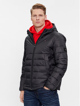 Tommy Hilfiger Tommy Hilfiger Übergangsjacke Packable Recycled Quilt Hdd Jkt MW0MW33732 Schwarz Regular Fit