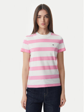 Tommy Jeans Tommy Jeans Marškinėliai Flag DW0DW23801 Šviesiai rožinė Regular Fit