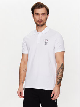 KARL LAGERFELD KARL LAGERFELD Polo 745420 532221 Biały Regular Fit