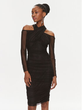 Rinascimento Rinascimento Коктейлна рокля CFC0116298003 Черен Slim Fit