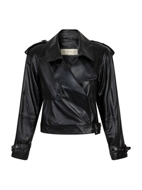 Rhenium Store Rhenium Store Kurtka skórzana Roma Black Czarny Regular Fit