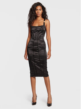 Babylon Babylon Koktejlové šaty R_E00789 Černá Slim Fit