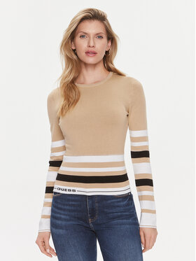 WOMEN´S GUESS JEANS LONG SLEEVES SWEATER - BLACK/RED/BEIGE/IVORY