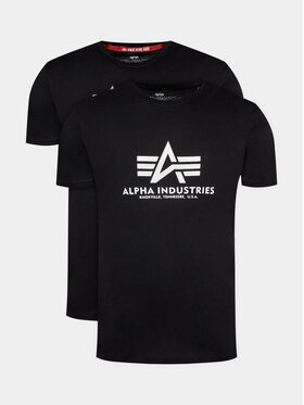 Alpha Industries Alpha Industries Komplet 2 t-shirtów Basic 106524 Czarny Regular Fit