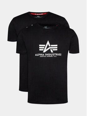 Alpha Industries Alpha Industries Set 2 tricouri Basic 106524 Negru Regular Fit