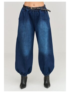 Makadamia Makadamia Jeansy C99 Niebieski Loose Fit