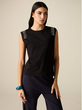 Oltre Oltre Top G00AJ004336N033 Czarny Regular Fit
