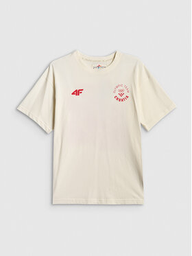 4F 4F T-Shirt MILANO CORTINA Biały Loose Fit