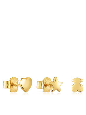 TOUS TOUS Zestaw 3 kolczyków Bold Motif 1004102700 Złoty