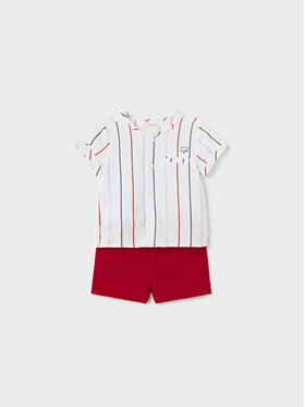 Mayoral Mayoral Set cămașă și șorturi din material textil 1264 Alb Regular Fit