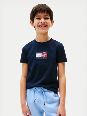 Tommy Hilfiger Tommy Hilfiger T-shirt Script Flag KB0KB09725 Tamnoplava Regular Fit