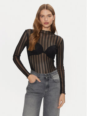Vila Vila Bluză Mist 14102378 Negru Slim Fit