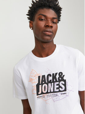 Jack&Jones Majica Map Logo 12252376 Bela Standard Fit