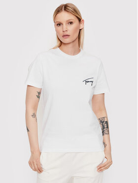 Tommy Jeans Tommy Jeans Tričko Signature DW0DW12940 Biela Relaxed Fit