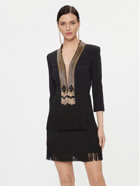 Elisabetta Franchi Elisabetta Franchi Коктейльна сукня AB-501-37E2-V780 Чорний Regular Fit