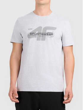 4F 4F T-Shirt 4FWAW26TTSHM3565-27M Szary jasny Active Fit