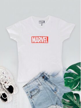 Marvel Marvel T-Shirt 96175 Biały Regular Fit