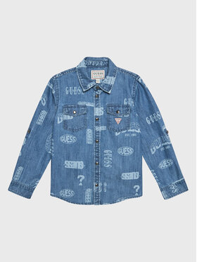 Guess Guess camicia di jeans N3RH02 D4UE0 Blu Regular Fit