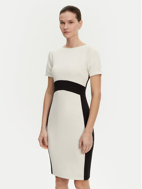 Calvin Klein Calvin Klein Koktejlové šaty K20K208161 Écru Slim Fit