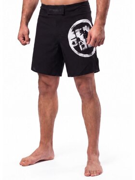 PITBULL PITBULL Szorty sportowe LOGO PALMS Czarny Regular Fit