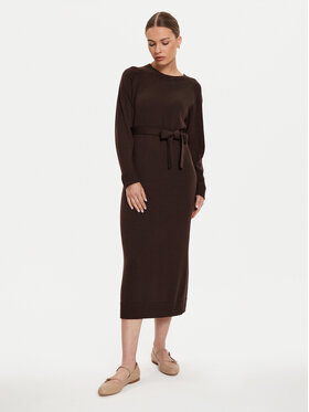 Max Mara Leisure Max Mara Leisure Džemper haljina Scrivia 24263260 Smeđa Regular Fit