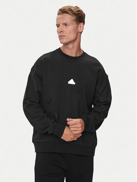adidas adidas Majica dugih rukava Embroidered IS2035 Crna Loose Fit