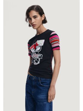 Desigual Desigual T-Shirt TS_MINNIE Μαύρο Shirt Fit