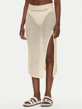 Guess Guess Midi sukňa E5GD09 Z3N30 Écru Regular Fit