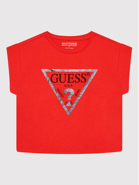 Guess Guess T-Shirt J81I15 J1311 Czerwony Cropped Fit