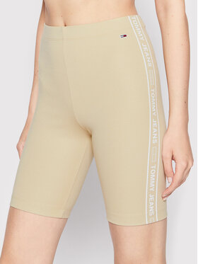 Tommy Jeans Tommy Jeans Szorty rowerowe Tape Cycle DW0DW12624 Beżowy Slim Fit