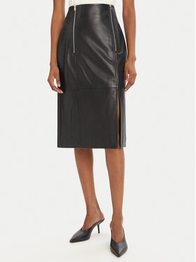 HUGO HUGO Gonna di pelle Leomira 50542308 Nero Regular Fit