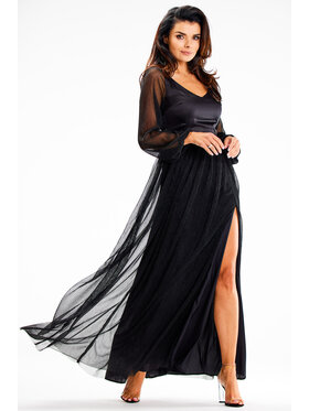 Awama Awama Sukienka wieczorowa A626 Czarny Basic Fit
