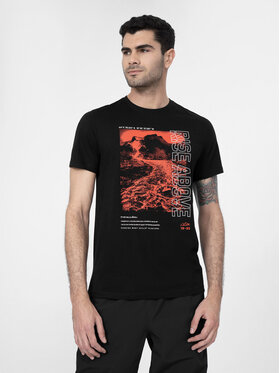 4F 4F T-shirt 4FSS23TTSHM489 Noir Regular Fit