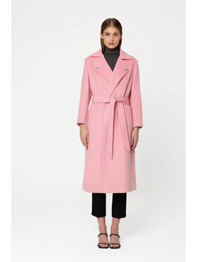 GIODORO GIODORO Płaszcz wełniany L Różowy Straight Fit