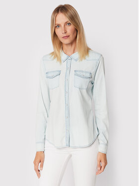 Guess Guess Teksasärk W2GH75 D4NA0 Sinine Regular Fit