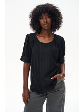 blue shadow blue shadow Bluzka Femi Czarny Regular Fit