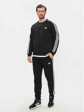 Adidas Spodnji Del Trenirke Essentials French Terry Tapered Cuff 3-Stripes Joggers HA4337 Črna Regular Fit