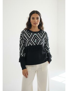 FIGL FIGL Sveter M1265 Čierna Regular Fit