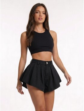 MissDenim MissDenim Szorty jeansowe Skorts Czarny Regular Fit