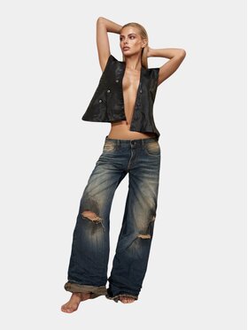 MADE BY SOCIETY MADE BY SOCIETY Spodnie materiałowe Jeans CONCRETE EROSION - P27235 Niebieski Basic Fit