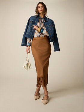 Oltre Oltre Gonna midi 1035R001596N022 Marrone Slim Fit