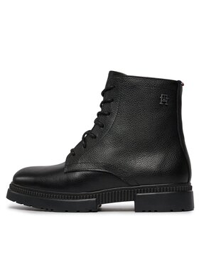 Tommy Hilfiger Zimski škornji Comfort Cleated Termo Lth Boot FM0FM04651 Črna